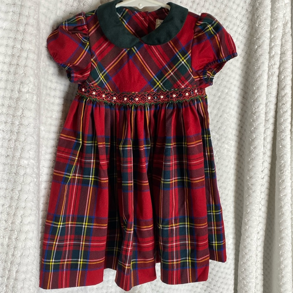 ISI boutique smocked traditional plaid dress